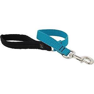 LupinePet ECO Recycled Dog Padded Handle Dog Leash, Tropical Sea, Short: 2-ft long, 1-in wide