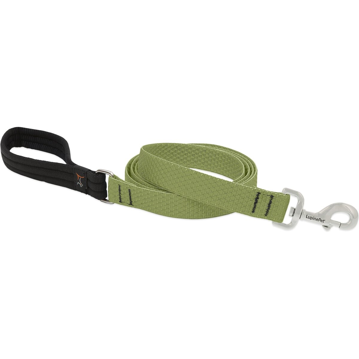LupinePet ECO Recycled Dog Padded Handle Dog Leash, Moss, Regular: 4-ft long, 1-in wide