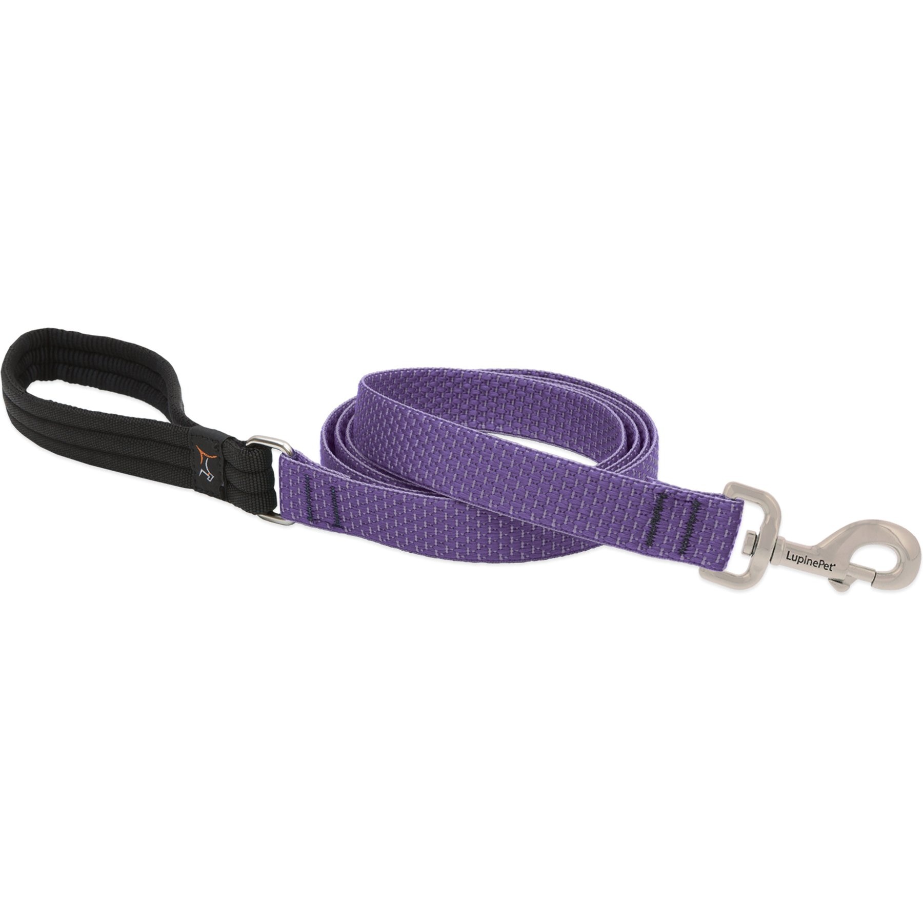 LupinePet ECO Recycled Dog Padded Handle Dog Leash, Lilac, Regular: 6-ft long, 1-in wide