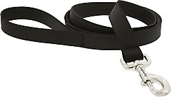 LupinePet Waterproof BioThane Padded Handle Dog Leash, Jet Black, Regular: 6-ft long, 1-in wide