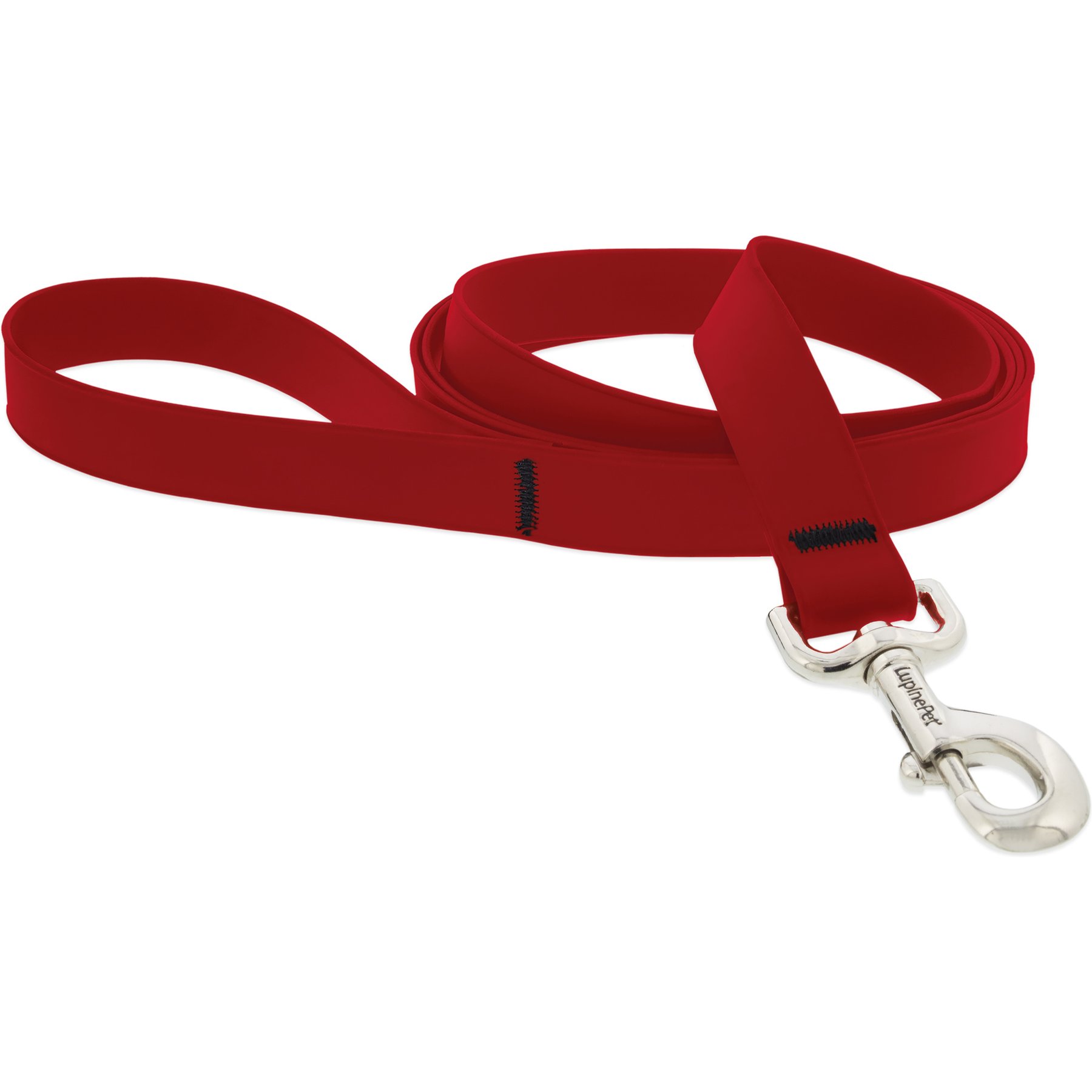 LupinePet Waterproof BioThane Padded Handle Dog Leash, Brick Red, Regular: 6-ft long, 1-in wide