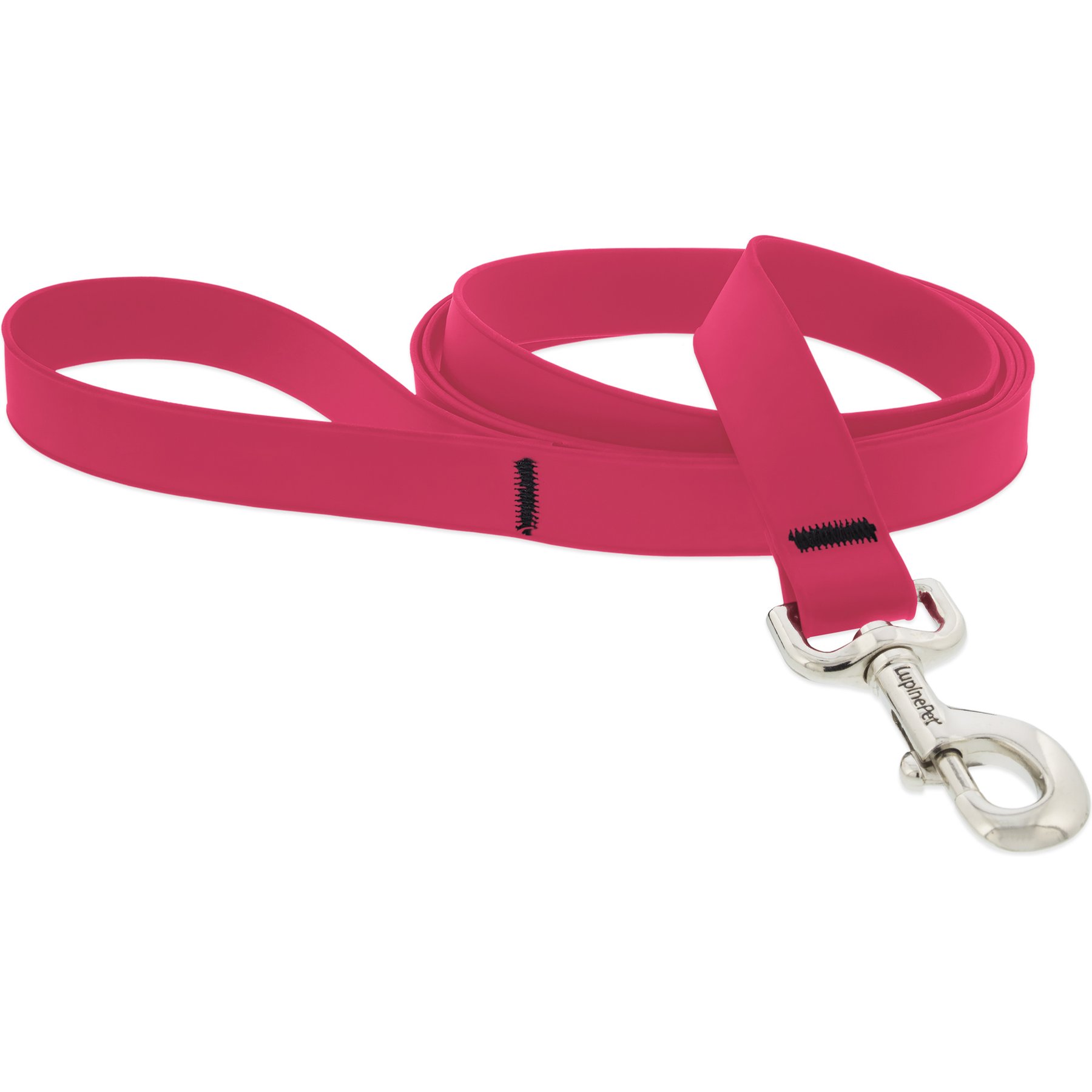 LupinePet Waterproof BioThane Padded Handle Dog Leash, Neon Pink, Regular: 6-ft long, 1-in wide