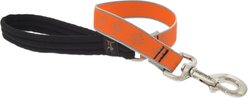 LupinePet Reflective Diamonds Padded Handle Dog Leash, Orange Diamond, Short: 2-ft long, 1-in wide