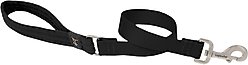 LupinePet Basic Solid Padded Handle Dog Leash, Black, Short: 2-ft long, 1-in wide