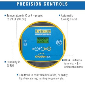 Brinsea Ovation Ex Fully Automatic Bird Egg Incubator, 56 count