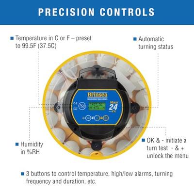 Show full view: Brinsea Maxi 24 EX Automatic with Humidity Control 24 Egg Incubator, Yellow slide 3 of 10
