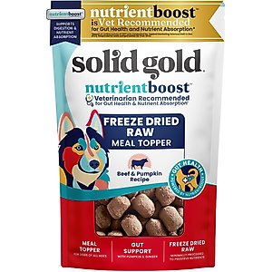 Solid Gold Real Beef & Pumpkin Freeze-Dried Raw Meal Dog Food Topper, 1.5-oz bag
