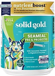 Solid Gold SeaMeal Probiotic Powder Digestive Support Food Topper Supplement for Dogs & Cats, 8-oz jar