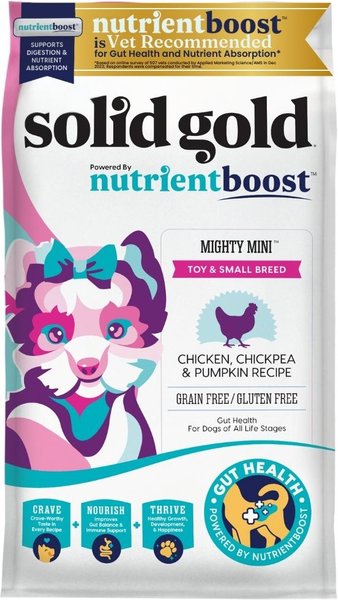 Solid Gold Grain Free Mighty Mini Chicken, Chickpea, & Pumpkin Toy & Small Breed Dry Dog Food