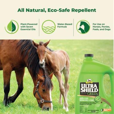 Show full view: Absorbine UltraShield Green All-Natural Fly & Insect Repellent Horse & Dog Spray, 128-fl oz bottle slide 2 of 6