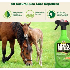 Absorbine UltraShield Green All-Natural Fly & Insect Repellent Horse & Dog Spray, 32-fl oz bottle