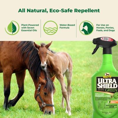 Show full view: Absorbine UltraShield Green All-Natural Fly & Insect Repellent Horse & Dog Spray, 32-fl oz bottle slide 2 of 6