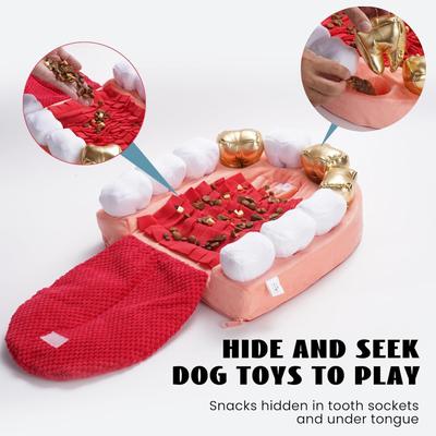 Show full view: Nocciola Teeth Enrichment Crinkle Snuffle Mat Squeaky Dog Toy, 11 count slide 2 of 10