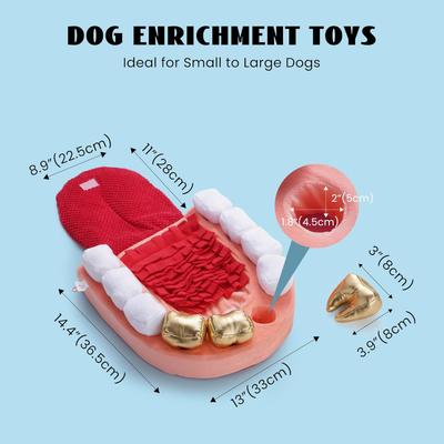 Show full view: Nocciola Teeth Enrichment Crinkle Snuffle Mat Squeaky Dog Toy, 11 count slide 4 of 10