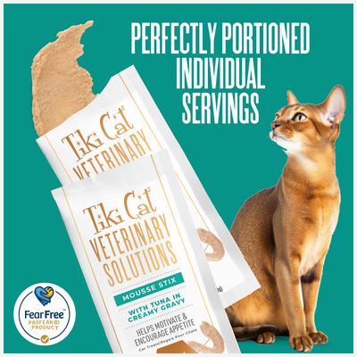 Show full view: Tiki Cat Veterinary Solutions Mousse Stix Chicken & Tuna Pate Variety Pack Lickable Cat Treats, 0.28-oz pouch, case of 70 slide 3 of 12