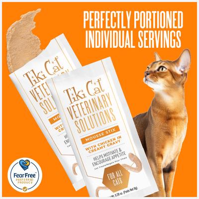 Show full view: Tiki Cat Veterinary Solutions Mousse Stix Chicken Lickable Cat Treats, 0.28-oz pouch, case of 20 slide 3 of 12