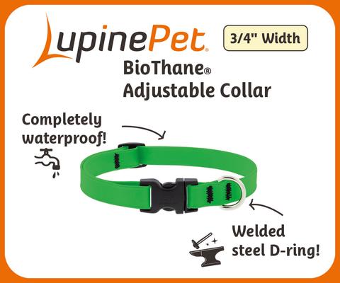 Show full view: LupinePet Splash Waterproof BioThane Dog Collar, Brick Red, Medium: 13 to 22-in neck, 3/4-in wide slide 2 of 6