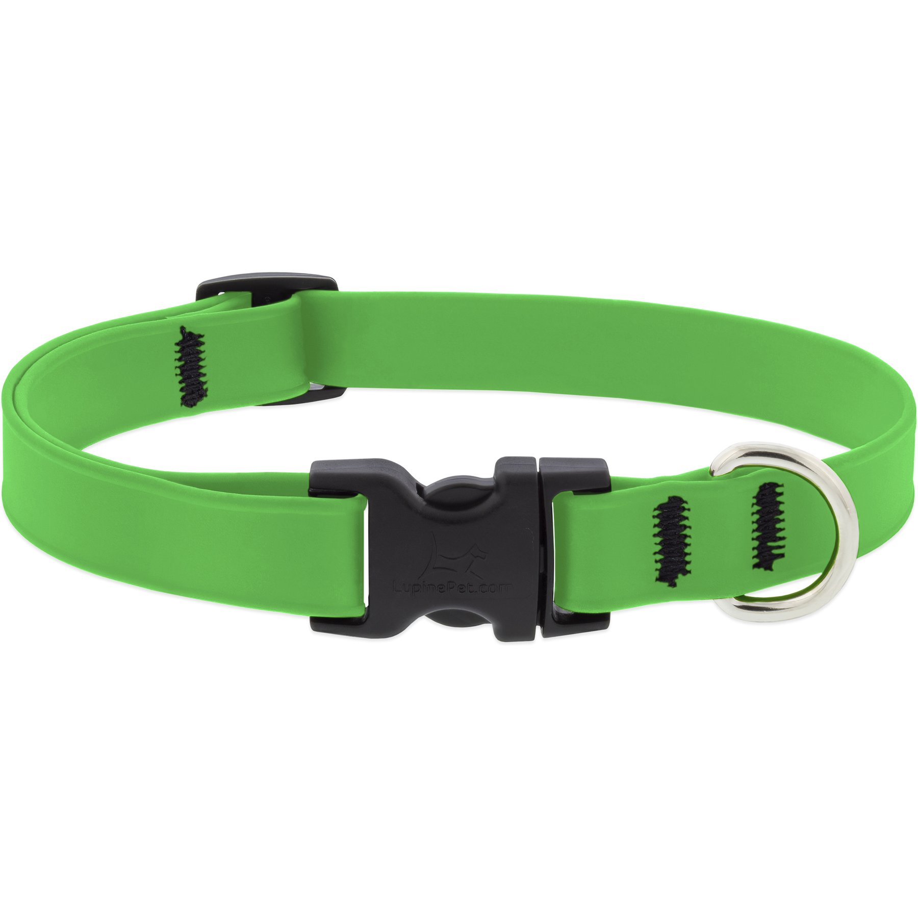 LupinePet Splash Waterproof BioThane Dog Collar, Neon Green, Large: 15 to 25-in neck, 3/4-in wide