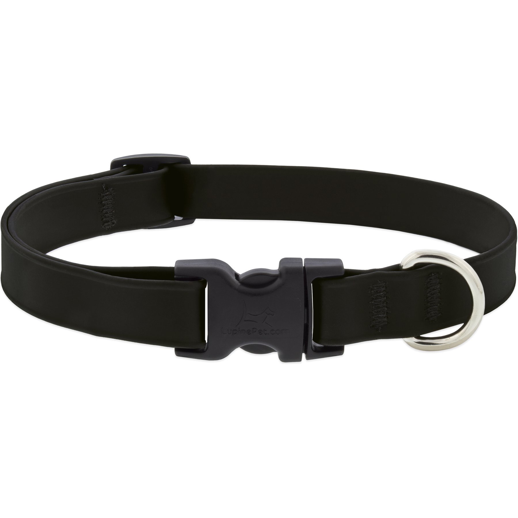 LupinePet Splash Waterproof BioThane Dog Collar, Jet Black, Small: 9 to 14-in neck, 3/4-in wide