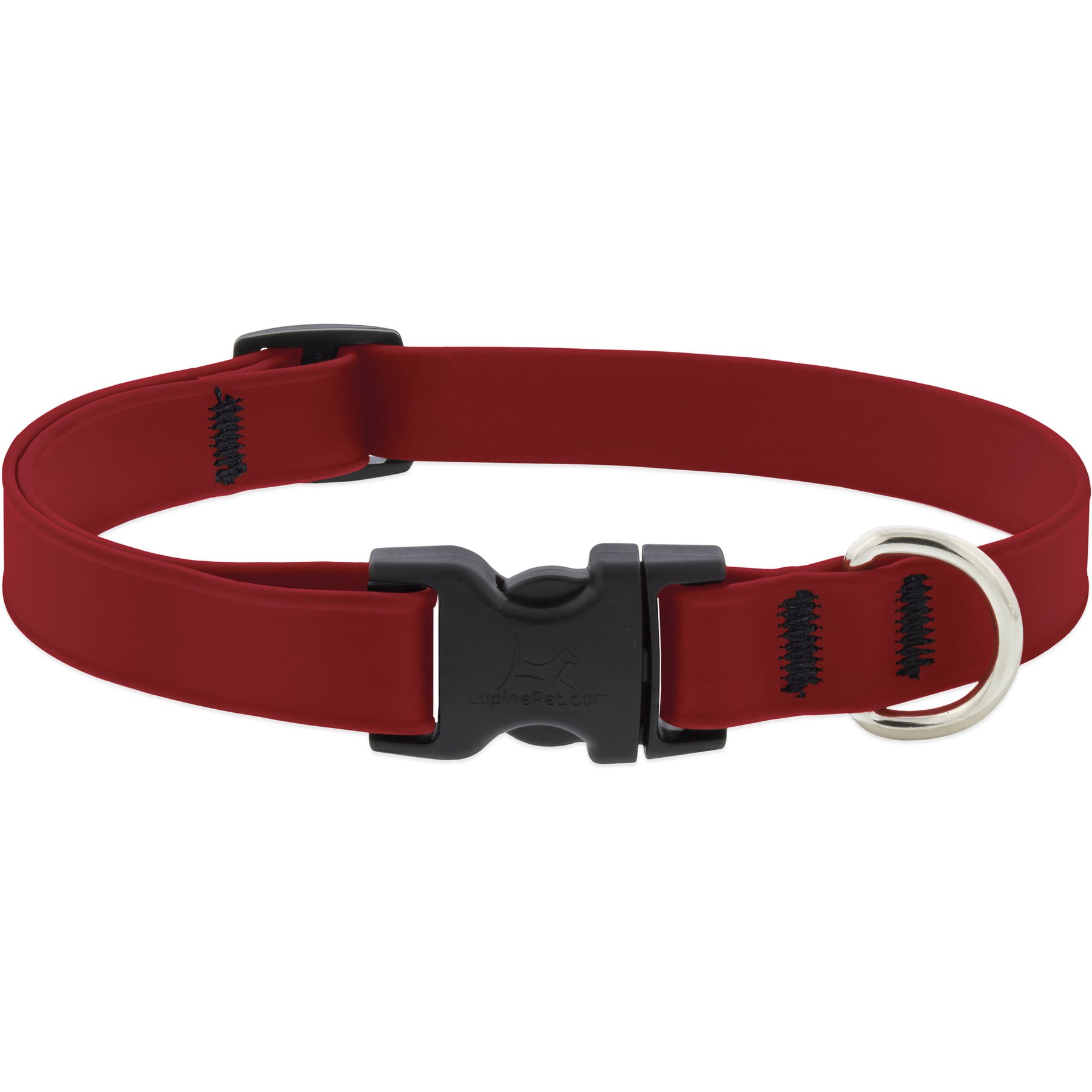 LupinePet Splash Waterproof BioThane Dog Collar, Brick Red, Small: 9 to 14-in neck, 3/4-in wide