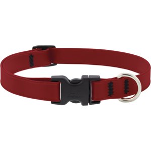 LupinePet Splash Waterproof BioThane Dog Collar, Brick Red, Small: 9 to 14-in neck, 3/4-in wide