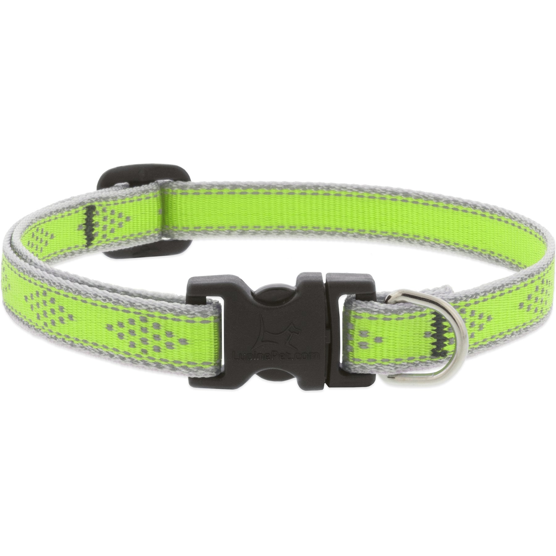 LupinePet Reflective Diamonds Dog Collar, Green Diamond, XX-Small: 6 to 9-in neck, 1/2-in wide