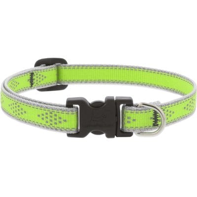 LupinePet LupinePet Reflective Diamonds Dog Collar, Green Diamond, XX-Small: 6 to 9-in neck, 1/2-in wide