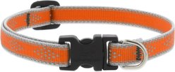 LupinePet Reflective Diamonds Dog Collar, Orange Diamond, X-Small: 8 to 12-in neck, 1/2-in wide
