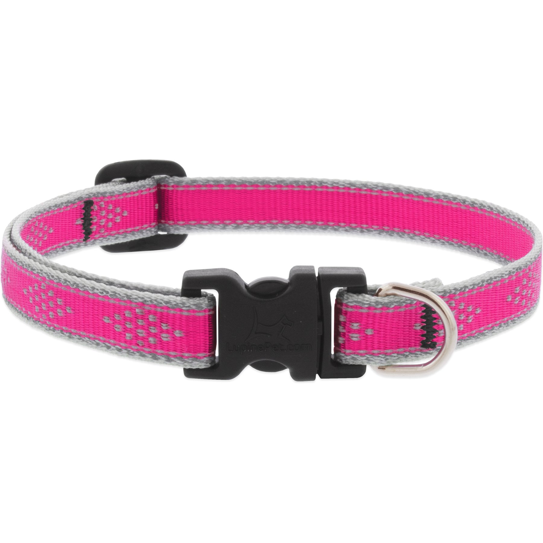 LupinePet Reflective Diamonds Dog Collar, Pink Diamond, XX-Small: 6 to 9-in neck, 1/2-in wide