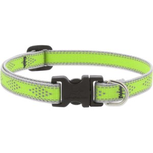 LupinePet Reflective Diamonds Dog Collar, Green Diamond, X-Small: 8 to 12-in neck, 1/2-in wide