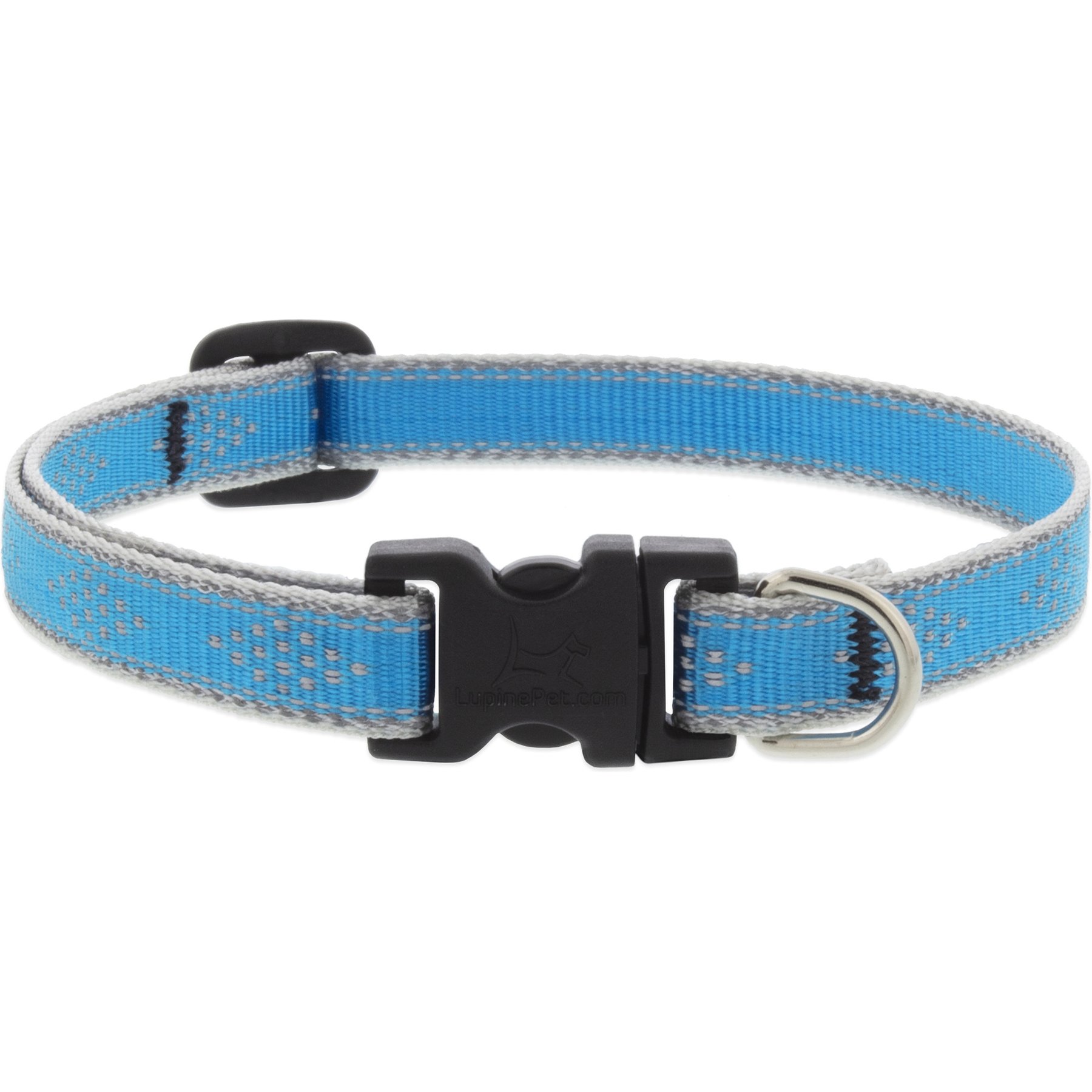 LupinePet Reflective Diamonds Dog Collar, Blue Diamond, X-Small: 8 to 12-in neck, 1/2-in wide