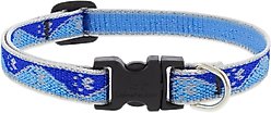 LupinePet Reflective Paws Dog Collar, Blue Paws, Small: 10 to 16-in neck, 1/2-in wide