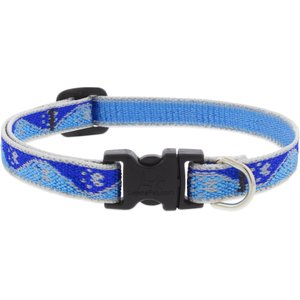 LupinePet Reflective Paws Dog Collar, Blue Paws, Small: 10 to 16-in neck, 1/2-in wide