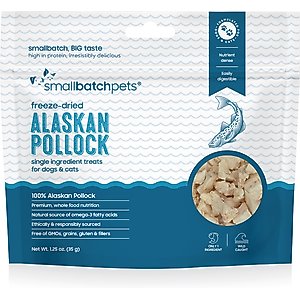 Smallbatch Pets Freeze-Dried Wild-Caught Alaskan Pollock Dog & Cat Treat, 2-oz bag