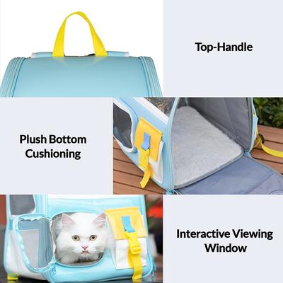 Show full view: Happy & Polly Old School Style Mesh Ventilation Cat Backpack Carrier slide 7 of 11