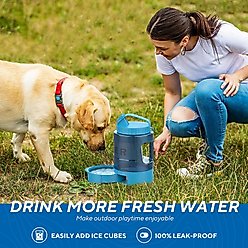 LESOTC Travel Dog Water Dispenser, 77-oz, Blue slide 2 of 7