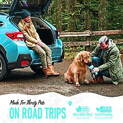 LESOTC Foldable Travel Dog Water Bottle, 34-oz, Blue slide 2 of 6