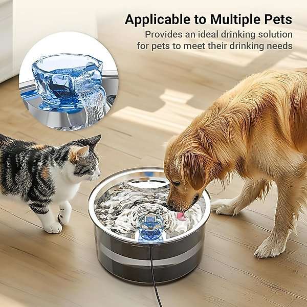 Show full view: LESOTC Dog & Cat Water Fountain, Black, 2.6-gallon slide 4 of 7