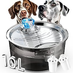 LESOTC Dog & Cat Water Fountain, Black, 2.6-gallon