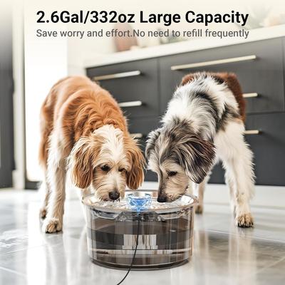 Show full view: LESOTC Dog & Cat Water Fountain, Black, 2.6-gallon slide 2 of 7