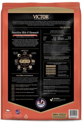 Show full view: VICTOR Sensitive Skin & Stomach Salmon Meal & Brown Rice Recipe Dry Dog Food, 15-lb bag slide 4 of 12