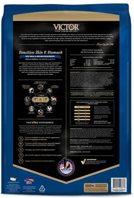 Show full view: VICTOR Sensitive Skin & Stomach Beef Meal & Brown Rice Recipe Dry Dog Food, 15-lb bag slide 4 of 12