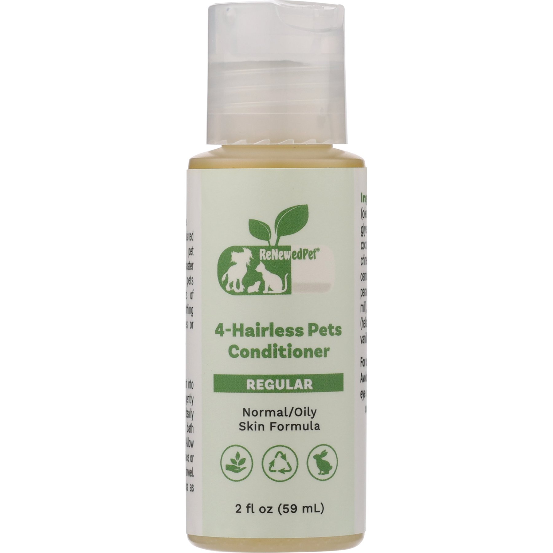 RenewedPet 4-Hairless Pets Dog & Cat Conditioner, 2-fl oz bottle