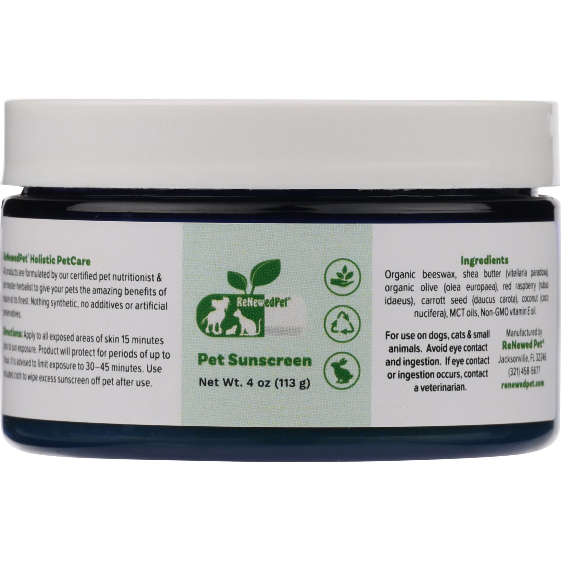 RenewedPet Dog & Cat Sunscreen, 4-oz jar