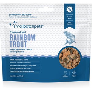 Smallbatch Pets Freeze-Dried Skin-On Rainbow Trout Dog & Cat Treat, 1.2-oz bag