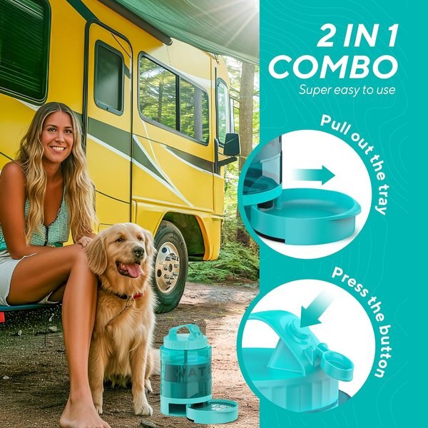 LESOTC Travel Dog Water Dispenser, 77-oz