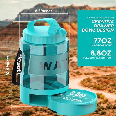 Show full view: LESOTC Travel Dog Water Dispenser, 77-oz, Green slide 2 of 5