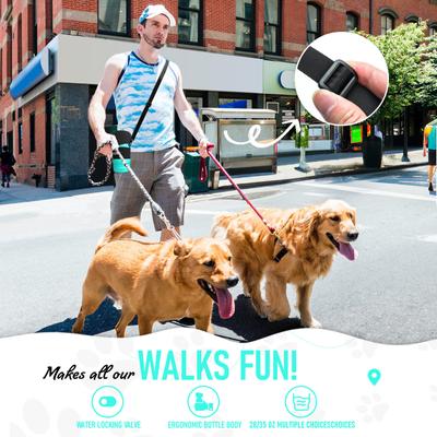 Show full view: LESOTC Foldable Travel Dog Water Bottle, 34-oz, Blue slide 3 of 6