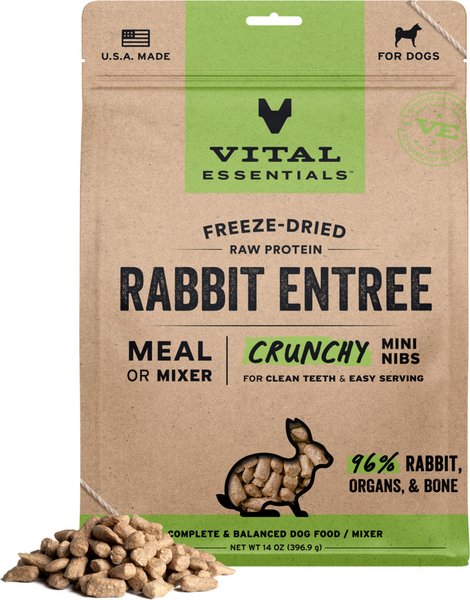 Vital Essentials Grain Free Rabbit Mini Nibs Entree Freeze Dried Dog Food Vital Essentials Grain Free Rabbit Mini Nibs Entree Freeze Dried Dog Food