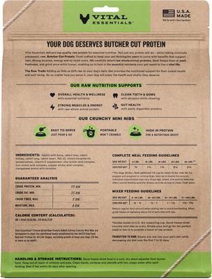 Show full view: Vital Essentials Freeze-Dried Raw Rabbit Entree & Mixer Dog Food Crunchy Mini Nibs, 25-oz bag slide 3 of 11